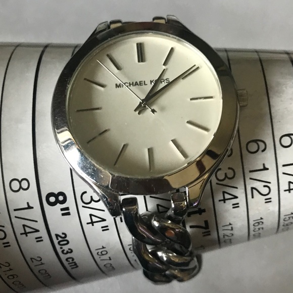 Michael Kors Women’s Slim Runway White Dial Stainless Steel Watch MK-3279